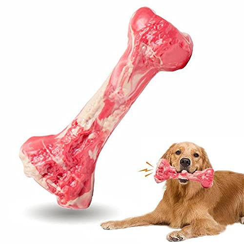 Wonderswery Dog Toys for Aggressive Chewers Large Medium Breed , Indestructible Dog Squeaky Toy , Dog Bones Made with Natural Rubber ,Dog Chew Toys for Teeth Cleaning ,Beef Flavor