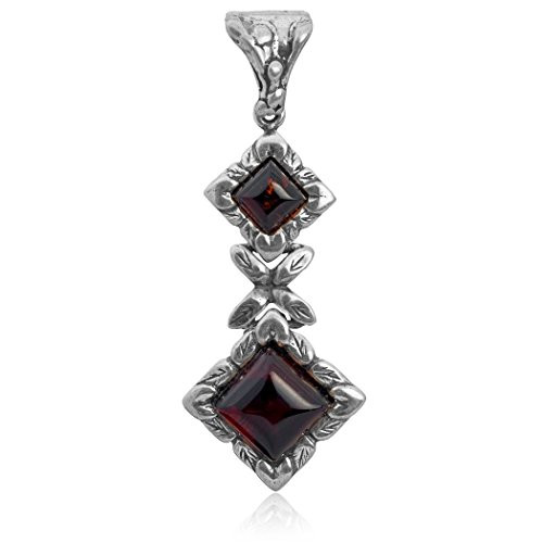 Ian and Valeri Co. Cherry Amber Sterling Silver Classic Pendant