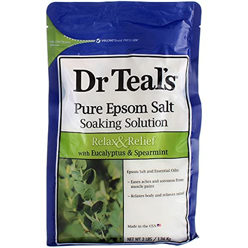 Dr. Teal's Epsom Salt Soaking Solution With Eucalyptus Spearmint, 48 Ounce, Pack of 2