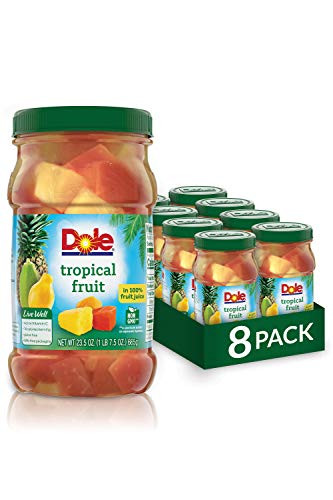 Dole Jarred Tropical Fruit in 100 percent Juice, 23.5 Ounce Jar -Pack of 8-