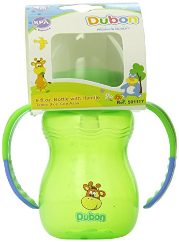 Bebe Dubon Wide Neck Bottle with 2 Handles, 9 Ounce, Colors May Vary