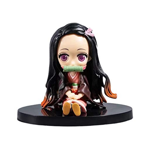 Demon Slayer Figure, Demon Slayer Action Figures PVC Toys - 5.5'' Kamado Nezuko/Hashibira Inosuke/Agatsuma Zenitsu/Mameko Anime Puppets Figure Model for Table Desk Collection, Q Version