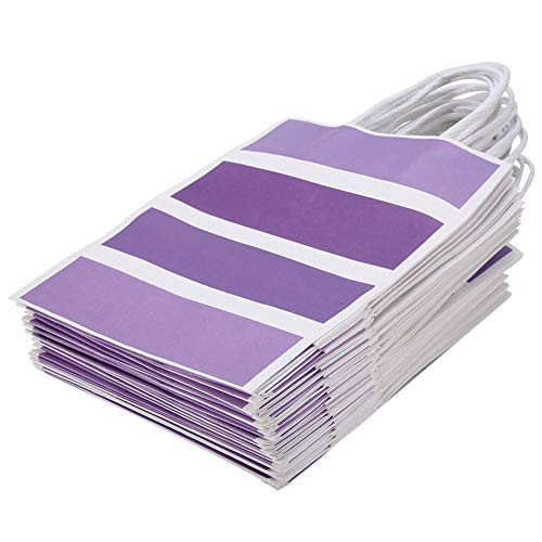 25 PCS Gift Bag Kraft Paper for Wedding Candy Favor Bag with Handle, Kraft Paper Gift Bag Kraft Paper for Wedding-Purple-