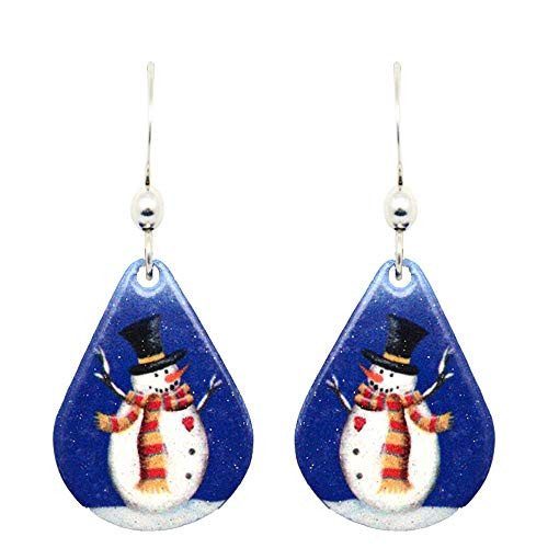 Snowman Earrings by d'ears Non-Tarnish Sterling Silver French Hook Ear Wire Snowman Earrings by d'ears Non-Tarnish Sterling Silver French Hook Ear Wire