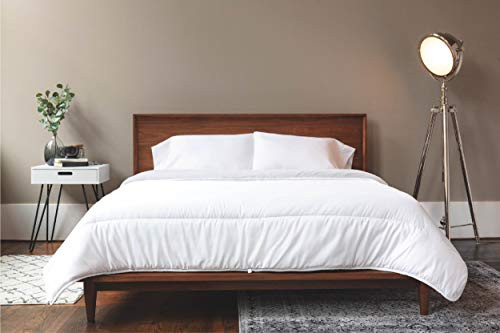 ViscoSoft Reversible Down Alternative Comforter Twin - Lightweight Duvet Cover Insert - Washable Microfiber Comforters Super Soft Bedding Weighted Blanket - (White)