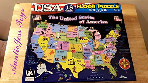 Educational USA Floor Map 48 Piece Floor Puzzle Measures 24 x 36 Inches Filled With Interesting And Exciting Information A bout All The States