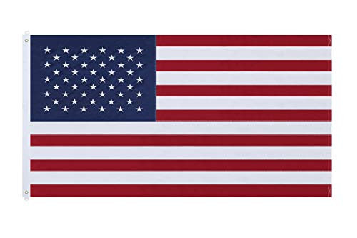 SUMONO American Flag 5x8 ft, Embroidered Stars and Sewn Stripes, Brass Grommets 210D Oxford Nylon USA Flag