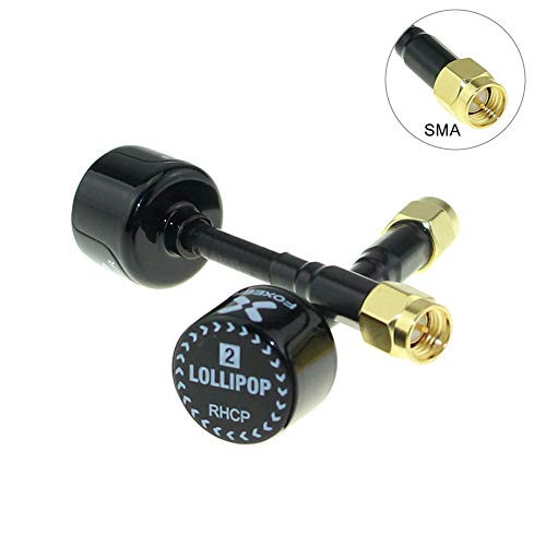 FOXEER 2pcs FPV Antenna Lollipop 2 5.8G 2.5dBi Super Mini RHCP Antenna SMA Male for RC Drone FPV Racing Quadcopeter Multicopter TX/RX (Black)