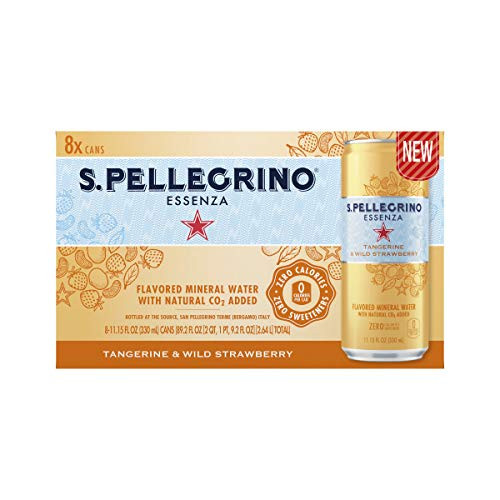 San Pellegrino Tangerine  and  Wild Strawberry Mineral Sparkling Water 8pk Cans, 11.15 FZ
