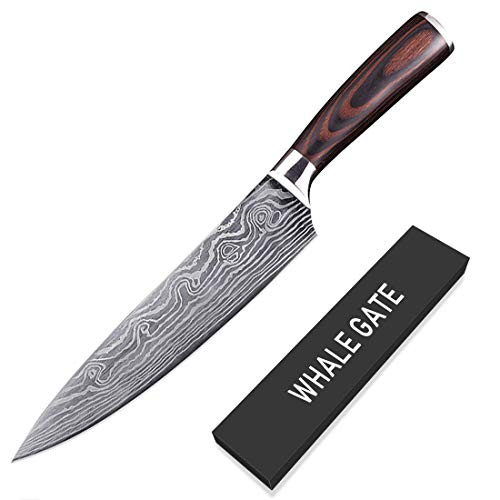 WhaleGate Professional 8 Inch Chefs Knife German High Carbon Stainless Steel Kitchen Sharp Chef Knife with Gift Box| Knife with Ergonomic Handle, Ultra Sharp WhaleGate Professional 8 Inch Chefs Knife German High Carbon Stainless Steel Kitchen Sharp Chef Knife with Gift Box| Knife with Ergonomic Handle, Ultra Sharp