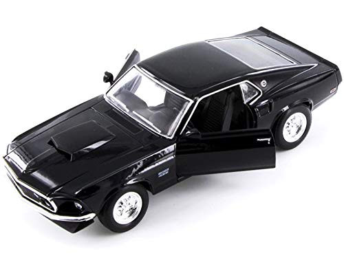 1969 Ford Mustang Boss 429 Black NEX Models 1/24 Diecast Model Car by Welly 24067