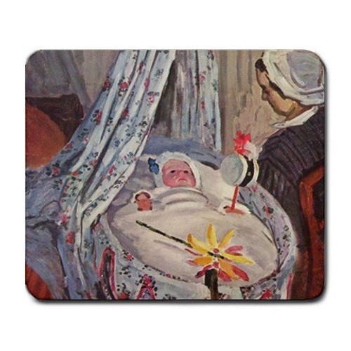 Jean Monet in the Cradle By Claude Monet Mouse Pad Jean Monet in the Cradle By Claude Monet Mouse Pad