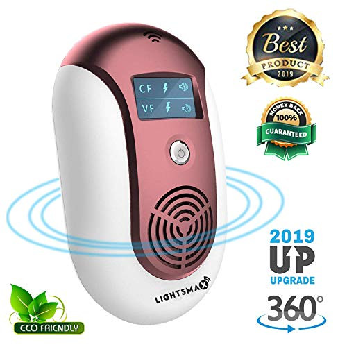 LIGHTSMAX Effective Pest Control Ultrasonic Repeller for Mosquitoes, Mice, Ants, Roaches, Spiders, Bugs, Flies, Insects, Rodents, Pest Control Ultrasonic Repeller Safe for Human  and  Pets
