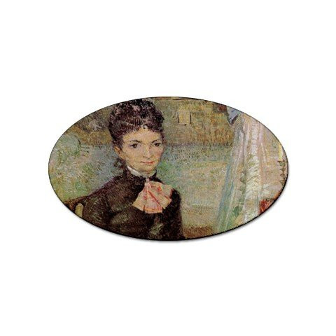 Woman Sitting by a Cradle By Vincent Van Gogh Oval Magnet