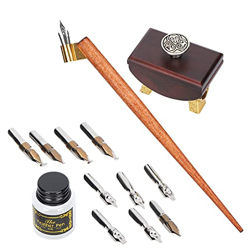 Vintage Calligraphy Pen Set Ink Writing Pen Set Fountain Dip Pen Ink Writing Pen Nibs Calligraphy Tool Set-3-