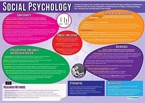 Social Psychology | Psychology Posters | Laminated Gloss Paper Measuring 33 x 23.5 | Psychology Charts for The Classroom | Education Charts by Daydream Education