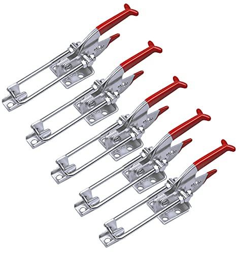 5-Pack 2000lbs Capacity Heavy Duty Toggle Clamps Adjustable Latch U Bolt Self-lock Toggle Latch -A0431-5 PCS-