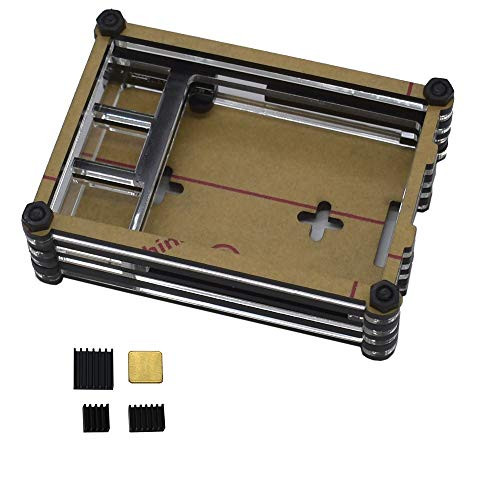 Davitu Module Board Raspberry Pi  and  Orange Pi - 3.5 Inch Display 9-Layer Acrylic Case Shell with Black Heat Sink  plus Screw  plus Thin Copper for Raspberry Pi 4B