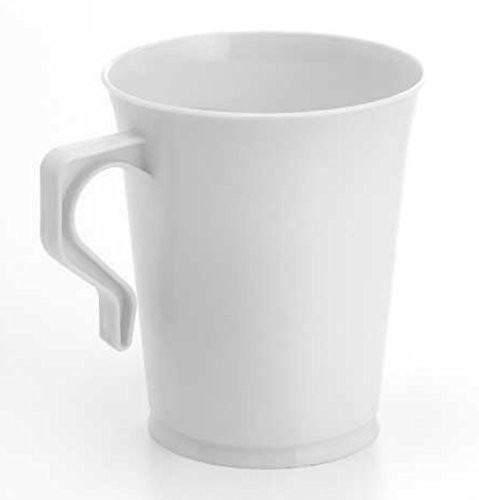 40 8 oz Plastic Coffee Cups Teacup Unbreakable White Coffee Mugs Reusable Coffee Cup Recycable Disposable Coffee Cups Plastic Coffee Mugs Cappuccino Cups Plastic Mugs Espresso Cups White Tea Cups