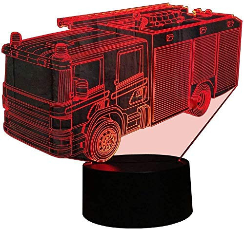 LSDAMM 3D Fire Engine Optical Illusion Night Light 7 Color Change USB Touch Button LED Desk Table Light Lamp LSDAMM 3D Fire Engine Optical Illusion Night Light 7 Color Change USB Touch Button LED Desk Table Light Lamp