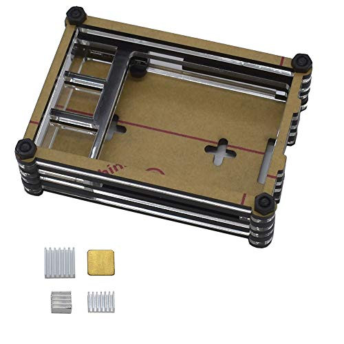 Davitu Module Board Raspberry Pi  and  Orange Pi - 3.5Inch Display 9-Layer Acrylic Case Shell with Screw  plus Silver Heatsink  and  Thin Copper Kit for Raspberry Pi 4B