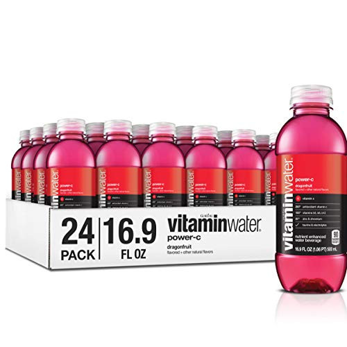 vitaminwater power-c electrolyte enhanced water w/ vitamins, dragonfruit drinks, 16.9 Fl Oz -Pack of 24-