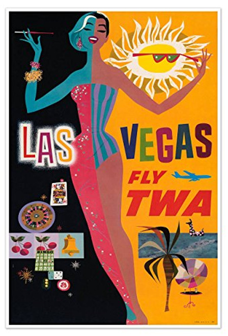 Gallery Prints LAS Vegas Airline Travel Print - Measures 24" Wide x 36" high -610mm Wide x 915mm high- Gallery Prints LAS Vegas Airline Travel Print - Measures 24" Wide x 36" high -610mm Wide x 915mm high-