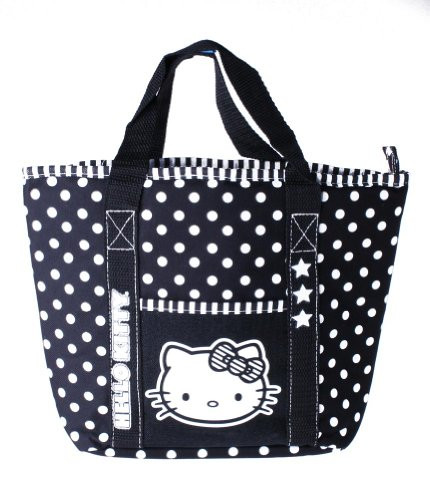 Sanrio Hello Kitty Polka Dots Insulated Lunch Tote Bag with zipper closure and a small handle