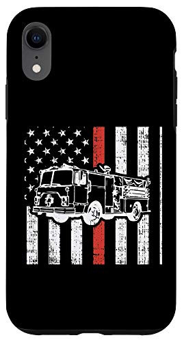 iPhone XR Firefighter Engine Truck Thin Red Line Christmas Gift Case