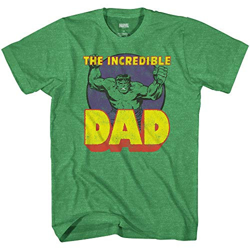 Marvel Incedible Hulk Incredible Dad T-Shirt-Heather Green,Medium-