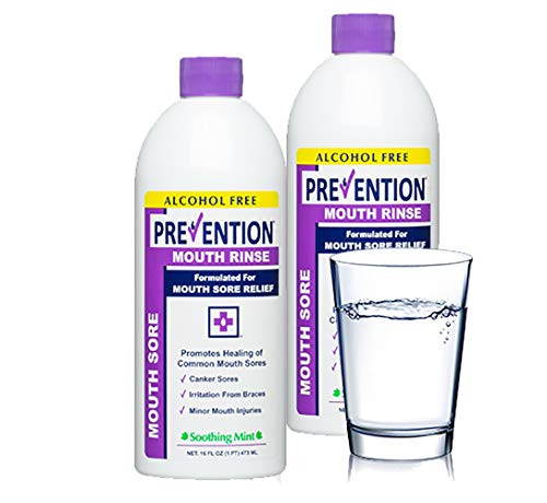 Prevention Mouth Sore Mouthwash - Value 2 Pack, for Canker Sore Treatment or Braces Inflammation