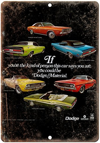 Dodge Challenger Vintage Auto Car Ad 12" x 9" Retro Look Metal Sign A242