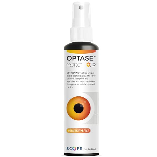 OPTASE Protect Eyelid Cleansing Spray - Hypochlorous Acid Eyelid Cleanser for Daily Protection - Eye Lid Cleaning Spray for Dry Eye, Blepharitis, and Stye Relief - Everyday Use Eye Spray - 100 ml