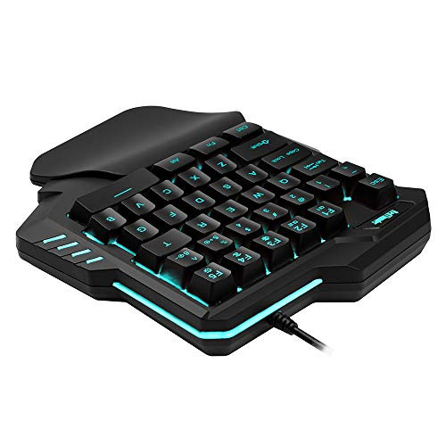 RedThunder G92 One-Handed Gaming Keyboard RGB Backlit Portable Mini Gaming Keypad Ergonomic Game Controller for PUBG LOL Wow Dota