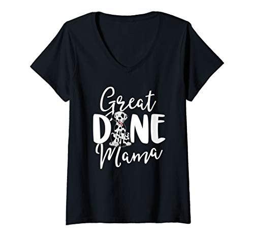 Womens Harlequin Great Dane Mama Dog Owner Shirts Women Mom Gift V-Neck T-Shirt Womens Harlequin Great Dane Mama Dog Owner Shirts Women Mom Gift V-Neck T-Shirt