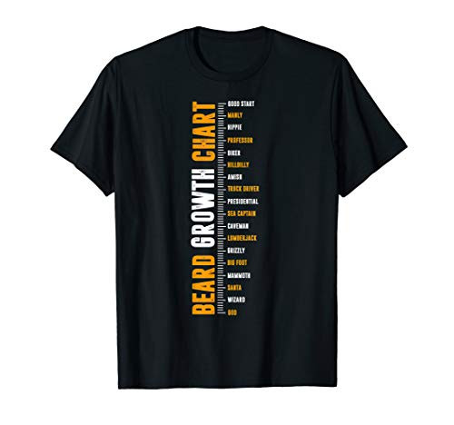 Epic Beard Growth Chart T-Shirt, Funny Tee by Zany Brainy