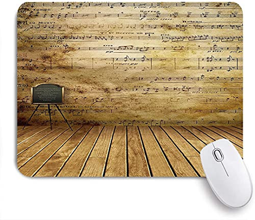 ZOMOY Gaming Mouse Pad Classroom Wood Floor Sheet Music 9.5"x7.9" Nonslip Rubber Backing Mousepad for Notebooks Computers Mouse Mats