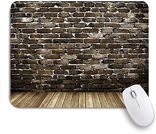 ZOMOY Gaming Mouse Pad Vintage Brick Wall Wood Floor 9.5"x7.9" Nonslip Rubber Backing Mousepad for Notebooks Computers Mouse Mats