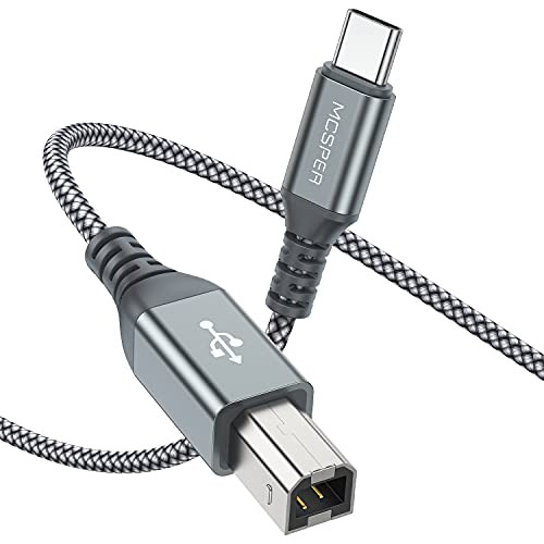 USB C to Midi Cable -6.6 Ft-, Type C to USB B Midi Interface Printer Scanner Cord for Samsung, Huawei Laptop, MacBook to Connect with Midi Controller, Midi Keyboard, Audio Interface Recording