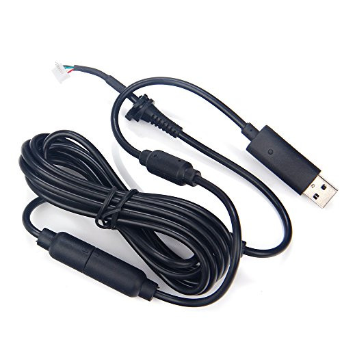 USB 4Pin Converter Line Cord Cable  plus Breakaway Adapter Replacement Fit for Xbox 360 Wired Controller -Black-