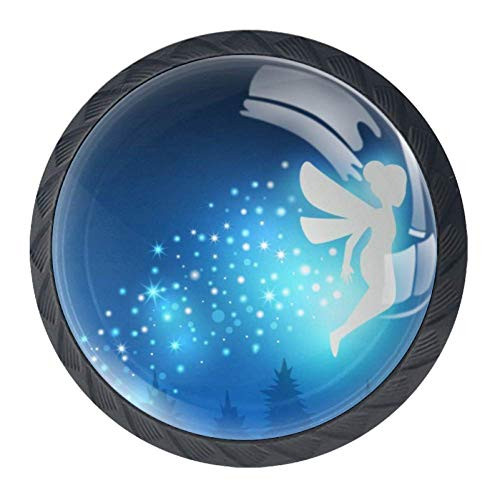 Idealiy Pixie Magic Fairy at Night Cabinet Door Knobs Handles Pulls Cupboard Handles Drawer Wardrobe 4pcs