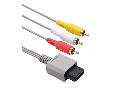 Wii AV Cable, 6ft/1.8M Composite Audio Video AV Cable Replacement Wire TV RCA Cable Lead for Nintendo Wii and Wii U