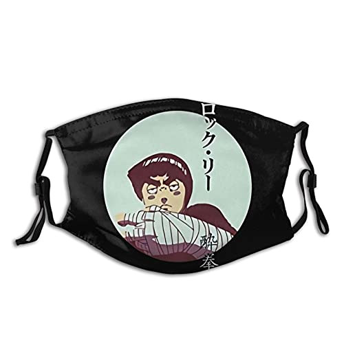 GOUJIBADE Drunken-Fist Rock Lee Naruto Fashion Mask Unisex with Nose Wire Filters Comfortable Soft Breathable Washable Face Mask