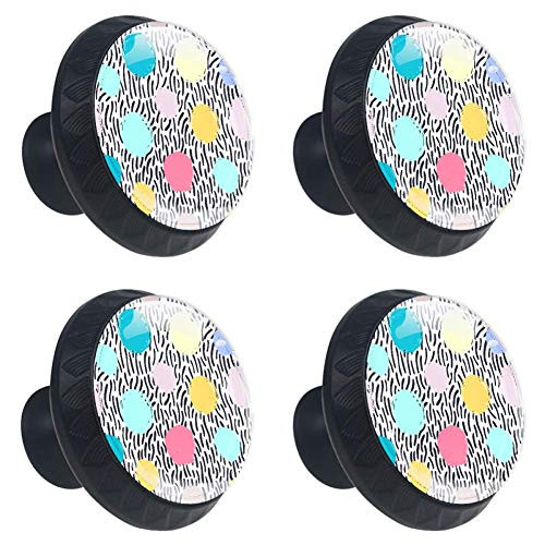 Idealiy Colorful Dots Cabinet Door Knobs Handles Pulls Cupboard Handles Drawer Wardrobe 4pcs