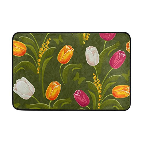 Imobaby Art Colored Flowers Doormat Entrance Mat Floor Mat Rug Indoor/Bathroom Mats Non Slip -23.6"x15.7",L x W-,Multi064 Imobaby Art Colored Flowers Doormat Entrance Mat Floor Mat Rug Indoor/Bathroom Mats Non Slip -23.6"x15.7",L x W-,Multi064