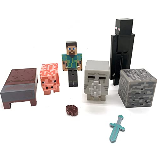 8pcs Pixel Cake Toppers Figures Pig Miners World Birthday Boys Cake Decoration for The Pixel Party Supplies 8pcs Pixel Cake Toppers Figures Pig Miners World Birthday Boys Cake Decoration for The Pixel Party Supplies