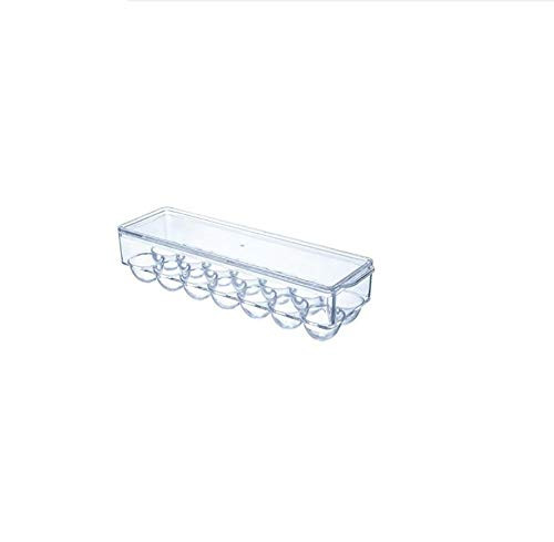 LDDO Plastic Refrigerator Egg Trays Egg Storage Box Egg Holder for Refrigerator Stackable Plastic Egg Containers with 12 Egg Grooves for Fridge Kitchen Restaurant