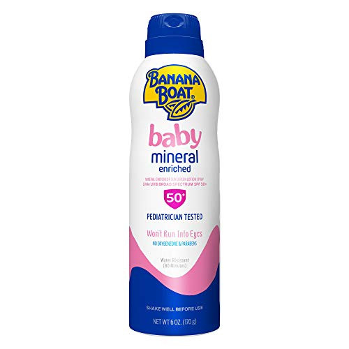 Banana Boat Simply Protect Tear Free, Reef Friendly Sunscreen Lotion Spray for Baby, Broad Spectrum SPF 50, 25 percent Fewer Ingredients, 6 Ounces
