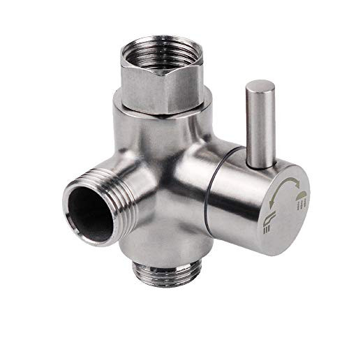 Stainless Steel Shower Arm Diverter Valve for Hand Held Showerhead and Fixed Spray Head,G 1/2 3-Way Bathroom Universal Shower System Replacement Part(Brushed) (Brushed Nickel)