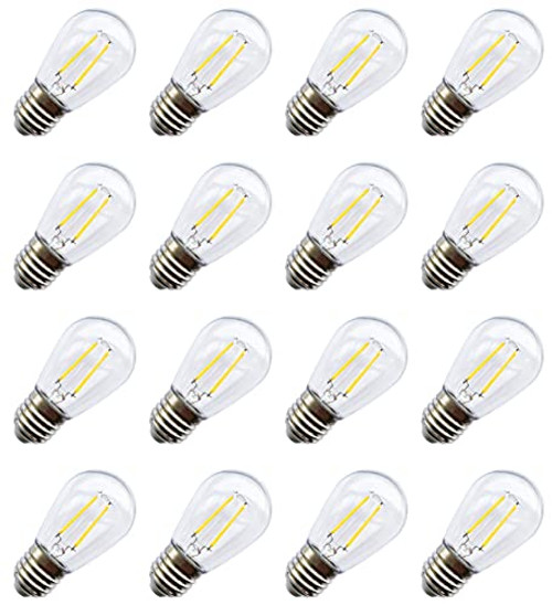 S14 LED Bulbs, Rolay 2W S14 LED Replacement Bulbs for Outdoor String Lights, Pendent Lights, Wall Sconces,16 Pack